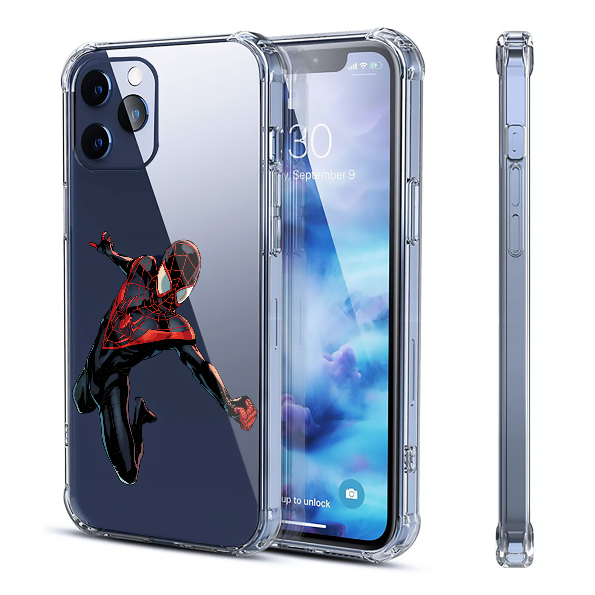 （画像用） Spider Man スパイダーマン 【iPhone 12シリーズ対応】透明スマホケース（クリアソフトケース）
